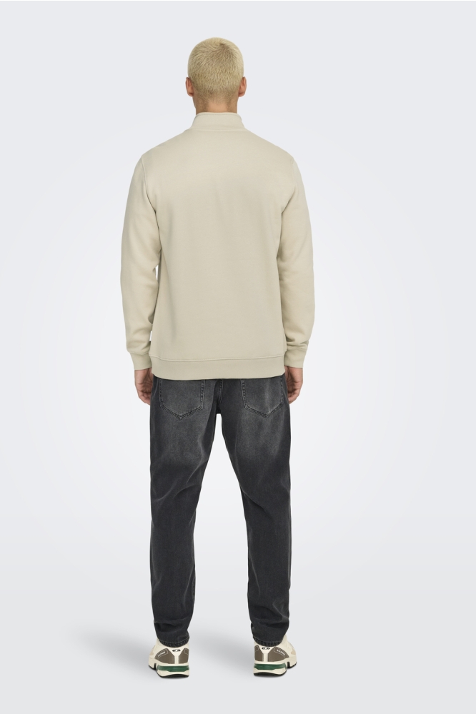 ONSCURATED REG HALF ZIP SWEAT 22030922 SILVER LINING
